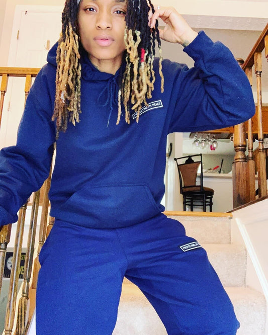 Protecting My Peace Stitched (Navy) Sweatsuit