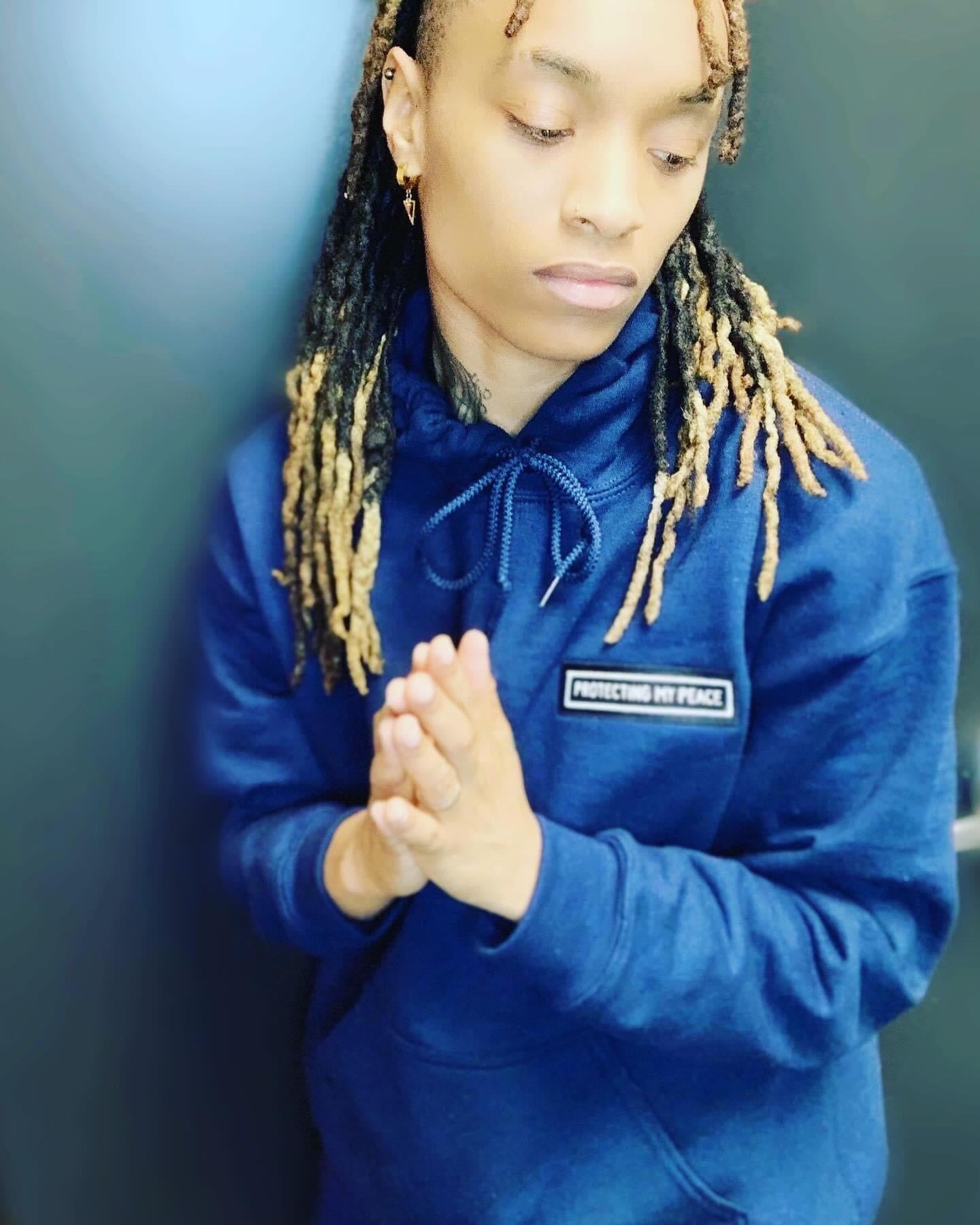 Protecting My Peace Stitched (Navy) Sweatsuit